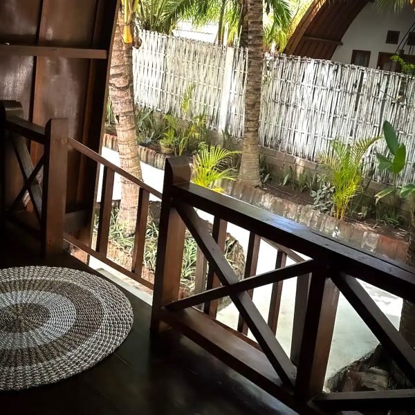 Porch at private bungalows at hotel Hakuna Matata in Gili Air